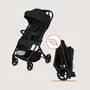 Carucior sport, Lionelo, Tansi, Pliere automata, Ultracompact, Manevrare cu o mana, Roti cu tehnologie GravelTech, Spatar si suport picioare reglabile, 6-48 luni, Sustine 22 kg, Negru - 17