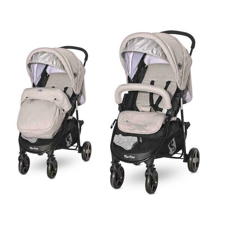 Lorelli - carucior sport martina , string, cu husa de picioare, gri/negru