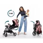 carucior sport pentru copii, 78 x 33 x 104 cm, nukido paseo 716004 - roz - 8