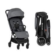 Carucior sport, Petite&Mars, Zip, Pliere automata cu o mana, Potrivit pentru avion, De la nastere, Pana la 22 Kg, Pozitie de somn, Usor- 7kg,  Capacitate cos- 5 kg, Reglare spatar, suport de picioare, Bara detasabila, Antracit