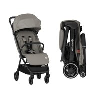 Carucior sport, Petite&Mars, Zip, Pliere automata cu o mana, Potrivit pentru avion, De la nastere, Pana la 22 Kg, Pozitie de somn, Usor- 7kg,  Capacitate cos- 5 kg, Reglare spatar, suport de picioare, Bara detasabila, Gri