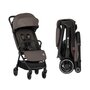 Carucior sport, Petite&Mars, Zip, Pliere automata cu o mana, Potrivit pentru avion, De la nastere, Pana la 22 Kg, Pozitie de somn, Usor- 7kg,  Capacitate cos- 5 kg, Reglare spatar, suport de picioare, Bara detasabila, Maro - 1