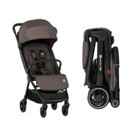 Carucior sport, Petite&Mars, Zip, Pliere automata cu o mana, Potrivit pentru avion, De la nastere, Pana la 22 Kg, Pozitie de somn, Usor- 7kg,  Capacitate cos- 5 kg, Reglare spatar, suport de picioare, Bara detasabila, Maro