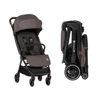 Black Friday - Reduceri Carucior sport, Petite&Mars, Zip, Pliere automata cu o mana, Potrivit pentru avion, De la nastere, Pana la 22 Kg, Pozitie de somn, Usor- 7kg,  Capacitate cos- 5 kg, Reglare spatar, suport de picioare, Bara detasabila, Maro Promotie