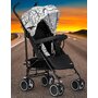 Carucior sport, FreeON, Simple, Spatar si suport picioare reglabile, Capotina cu fereastra, Conform cu standardele de siguranta EN 1888-1:2018 si A1:2022, Black/White - 3