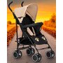 Carucior sport, FreeON, Simple, Spatar si suport picioare reglabile, Capotina cu fereastra, Conform cu standardele de siguranta EN 1888-1:2018 si A1:2022, Black/Yellow - 2