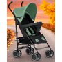 Carucior sport, FreeON, Simple, Spatar si suport picioare reglabile, Capotina cu fereastra, Conform cu standardele de siguranta EN 1888-1:2018 si A1:2022, Black/Green - 2