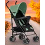 Carucior sport, FreeON, Simple, Spatar si suport picioare reglabile, Capotina cu fereastra, EN 1888-1:2018 si A1:A1:2022, Black/Green - 2