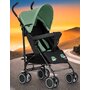 Carucior sport, FreeON, Simple, Spatar si suport picioare reglabile, Capotina cu fereastra, Conform cu standardele de siguranta EN 1888-1:2018 si A1:2022, Black/Green - 3