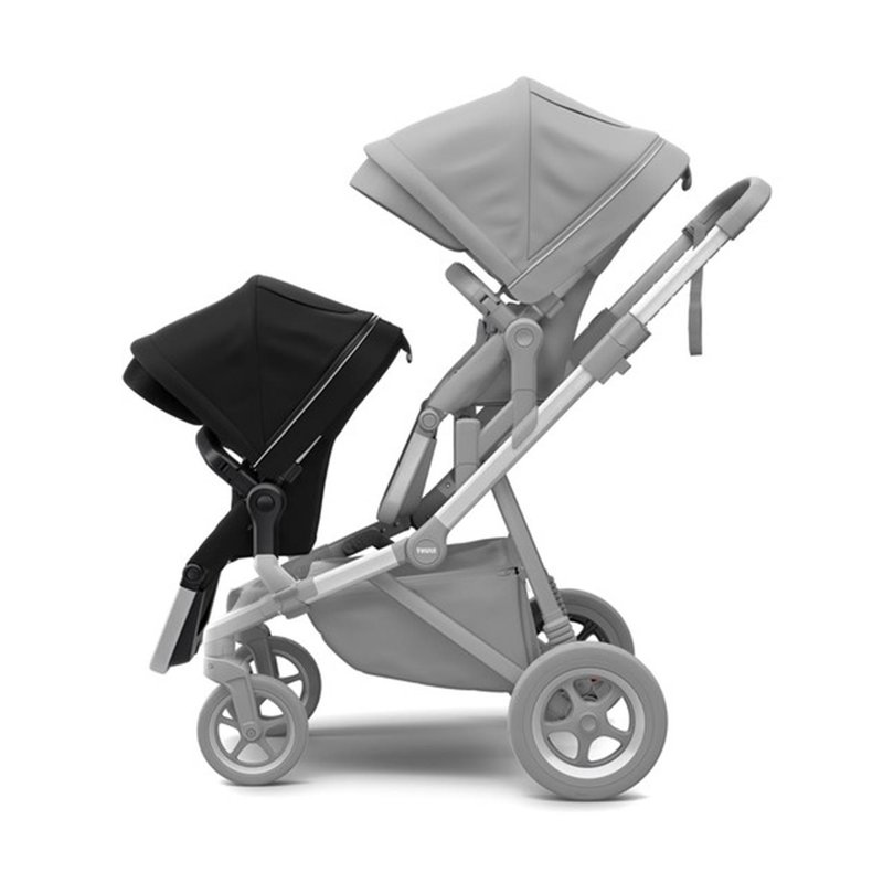 Thule - carucior sleek pentru 2 copii, midnight black