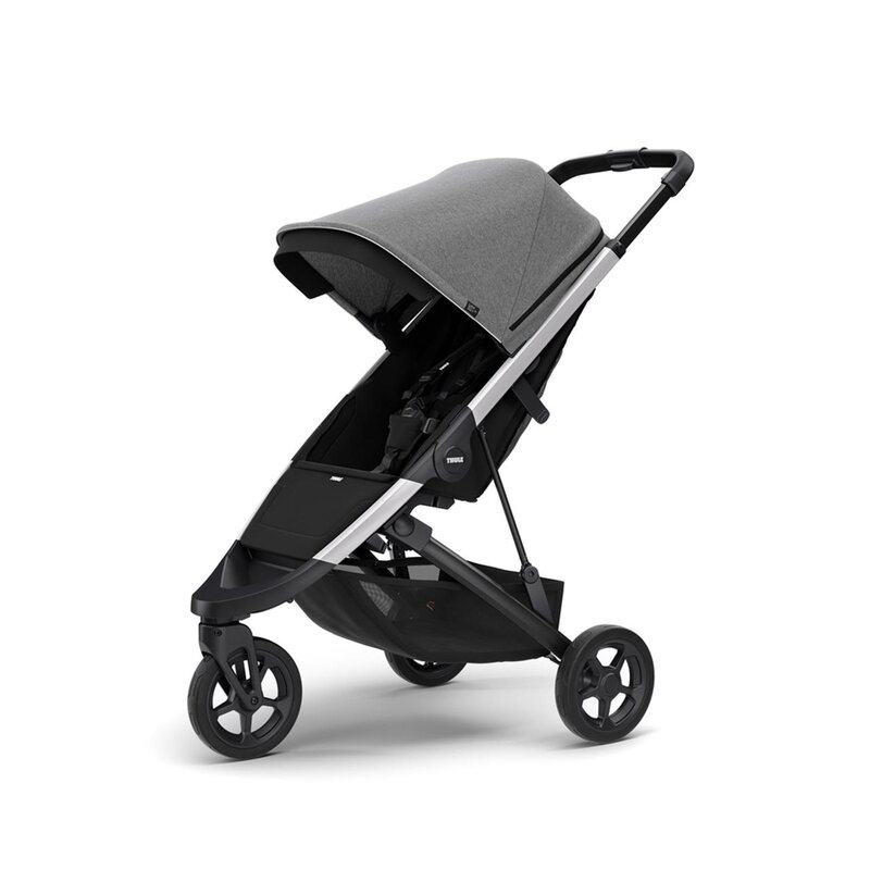 Thule - carucior sport spring cu cadru argintiu, cu copertina canopy melange, gri