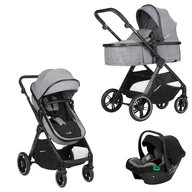 Carucior transformabil 3 in 1, Nurse, Wander C, Cu multiple accesorii, Pliere compacta, Sustine 22 kg, EN1888-1/2:2018 + A1:2022, 0 luni+, Iron