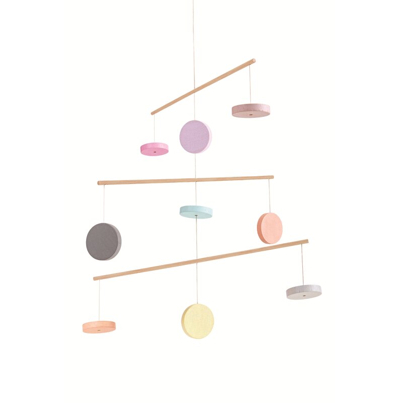 Plan toys - carusel pentru patutul bebelusului, model pastel