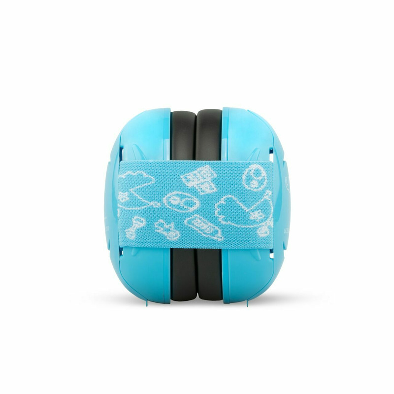 Casti antifonice pentru bebelusi, ofera protectie auditiva de la 0+ luni, 2 bentite reglabile, snr 25, albastru, schallwerk mini+ baby blue