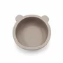 Castron cu urechi de ursulet, Bocioland, Cu ventuze, Silicon, Fara BPA, 6-36 luni, Dark Beige - 1
