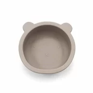 Castron cu urechi de ursulet, Bocioland, Cu ventuze, Silicon, Fara BPA, 6-36 luni, Dark Beige