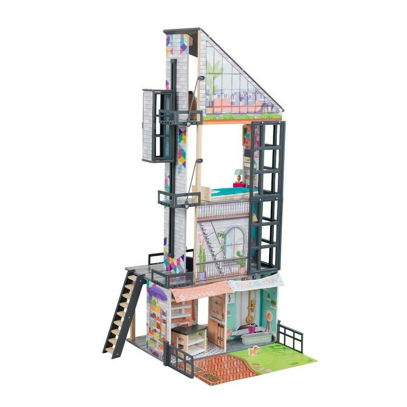Kidkraft - casuta din lemn pentru papusi city life