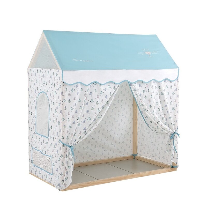 Micuna - patut din lemn casuta kittens , tipi house, 140x70 cm