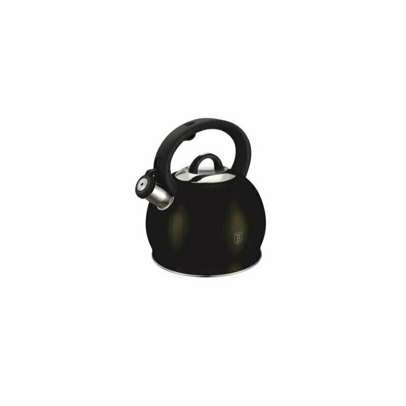 Berlinger haus - ceainic cu fluier, din otel inoxidabil, 3 litri, shiny black metallic line, berlingerhaus, bh 6832