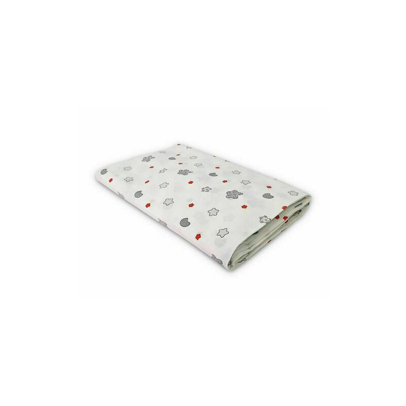 Kidsdecor - cearceaf cu elastic stelute pufoase din bumbac, 127x63 cm