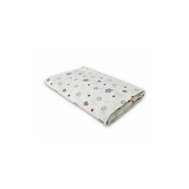 Kidsdecor - cearceaf cu elastic stelute pufoase din bumbac, 140x70 cm