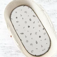 Cearceaf cu elastic, MimiNu, Pentru landou, carucior si cosulet, Dimensiune 80x35 cm, Din bumbac certificat Oeko Tex Standard 100, Leaves