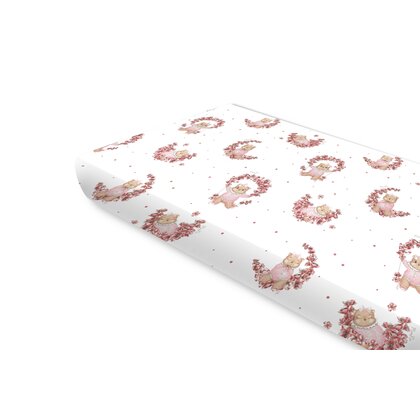 Cearceaf cu elastic, MimiNu, Pentru pat 160x80 cm, Din bumbac certificat Oeko Tex Standard 100, Design, Betty