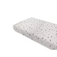 Cearceaf cu elastic, MimiNu, Pentru pat 160x80 cm, Din bumbac certificat Oeko Tex Standard 100, Leaves