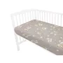 Cearceaf cu elastic, MimiNu, Pentru patut 120X60 cm, Din bumbac certificat Oeko Tex Stard 100, Bedtime story beige - 2