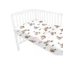 Cearceaf cu elastic, MimiNu, Pentru patut 120X60 cm, Din bumbac certificat Oeko Tex Stard 100, Tedy bear dreams beige - 2