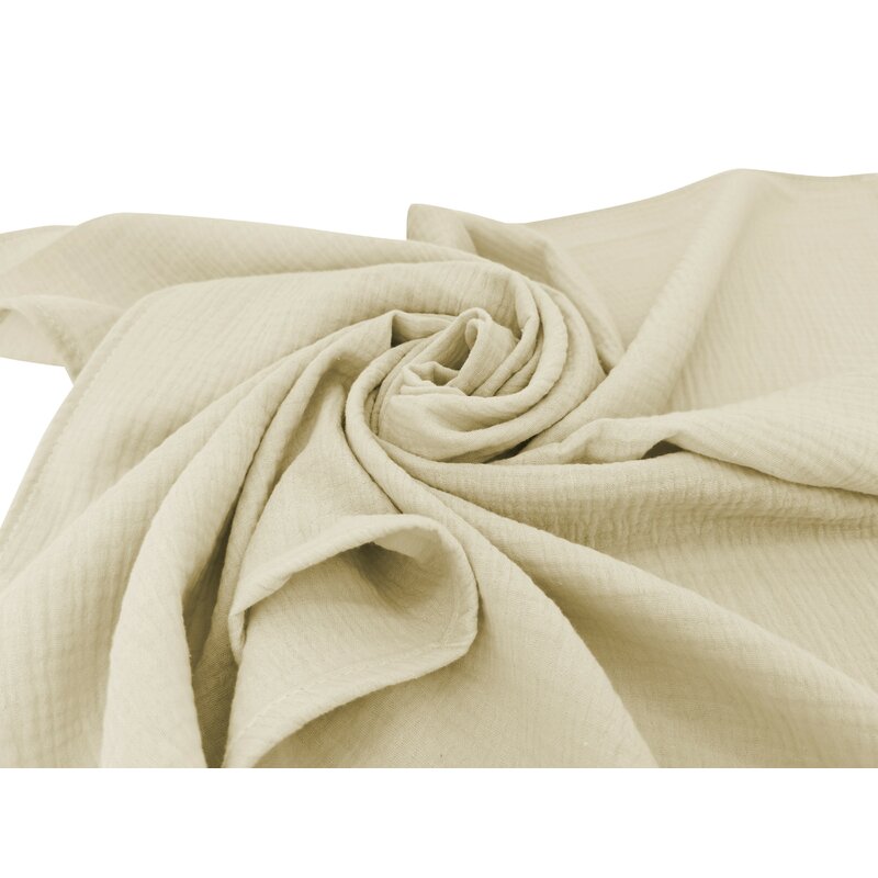 Cearceaf cu elastic, MimiNu, Pentru patut 120X60 cm, Din muselina bumbac certificat Oeko Tex Standard 100, Warm beige