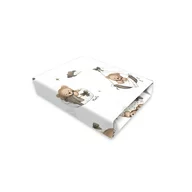 Cearceaf cu elastic, MimiNu, Pentru patut 140X70 cm, Din bumbac certificat Oeko Tex Standard 100, Tedy bear dreams beige