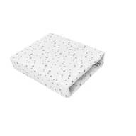 Cearceaf cu elastic, MimiNu, Pentru patut co-sleeper, Aurora, Dimensiune 76 x 43 cm, Din bumbac certificat Oeko Tex Standard 100, Mini Gray Stars
