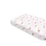 Cearceaf cu elastic, Qmini, Pentru pat 160x80 cm, Din bumbac certificat Oeko Tex Standard 100, Fairy Pink - 1