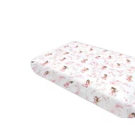 Cearceaf cu elastic, Qmini, Pentru pat 160x80 cm, Din bumbac certificat Oeko Tex Standard 100, Fairy Pink