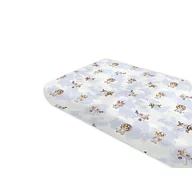 Cearceaf cu elastic, Qmini, Pentru pat 160x80 cm, Din bumbac certificat Oeko Tex Standard 100, Sky Adventure