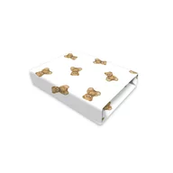 Cearceaf cu elastic, Qmini, Pentru patut 120X60 cm, Din bumbac certificat Oeko Tex Standard 100, Teddy Toys