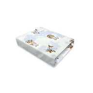 Cearceaf cu elastic, Qmini, Pentru patut 140X70 cm, Din bumbac certificat Oeko Tex Standard 100, Sky Adventure