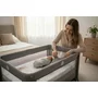Cearceaf cu elastic, Qmini, Pentru patut co-sleeper, Aurora, Dimensiune 76 x 43 cm, Din bumbac certificat Oeko Tex Standard 100, Fairy Pink - 4