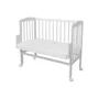 Cearceaf cu elastic, Waldin, Pentru patut leagan sau patut co-sleeper, 90x50 cm, Din bumbac, White - 2