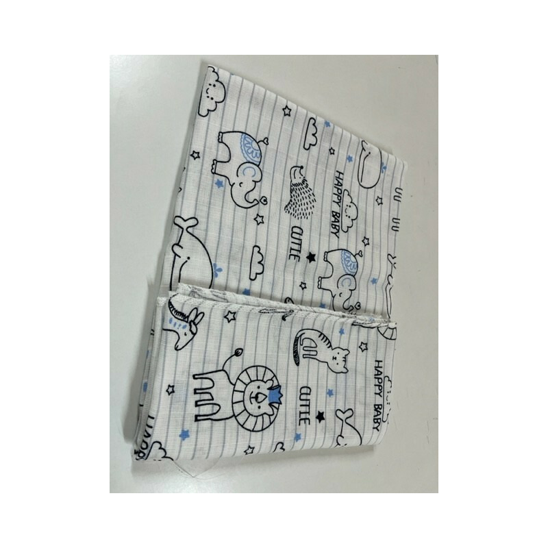 Cearceaf din muselina, 2buc./set, 120x160cm, safari blue kreis