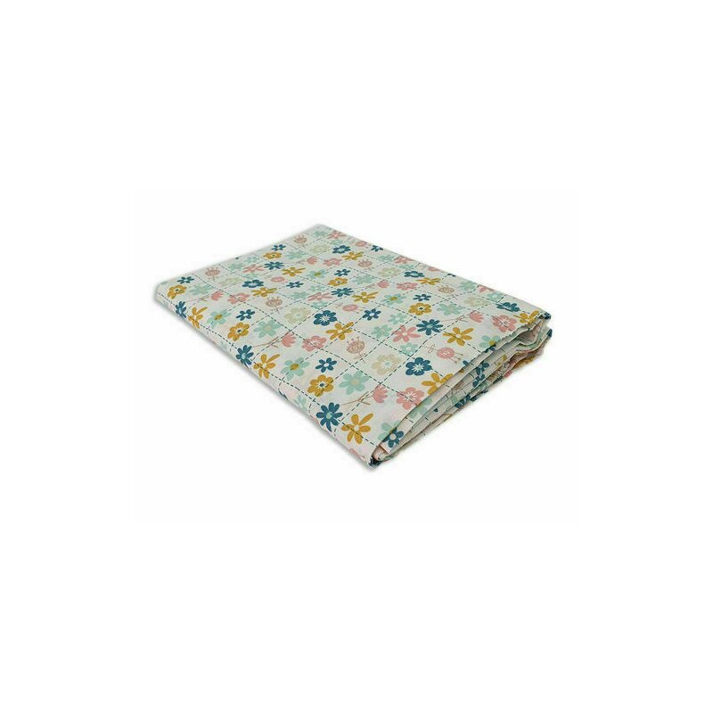 Kidsdecor - cearceaf cu elastic floricele jucause din bumbac, 85x60 cm