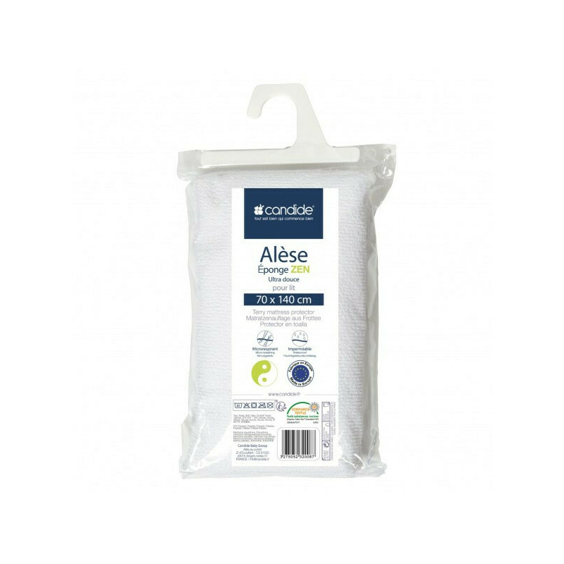 Cearceaf plusat pentru protectie saltea,din bambus, impermeabil 70x 140 cm candide