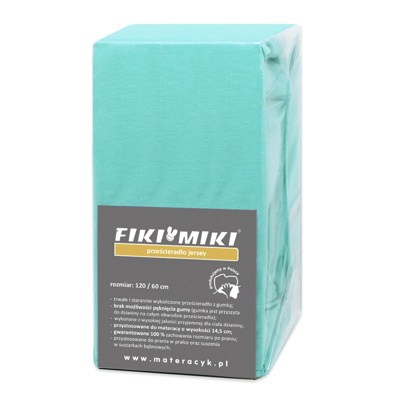Fiki miki - cearceaf cu elastic jerse din bumbac, 120x60 cm, albastru