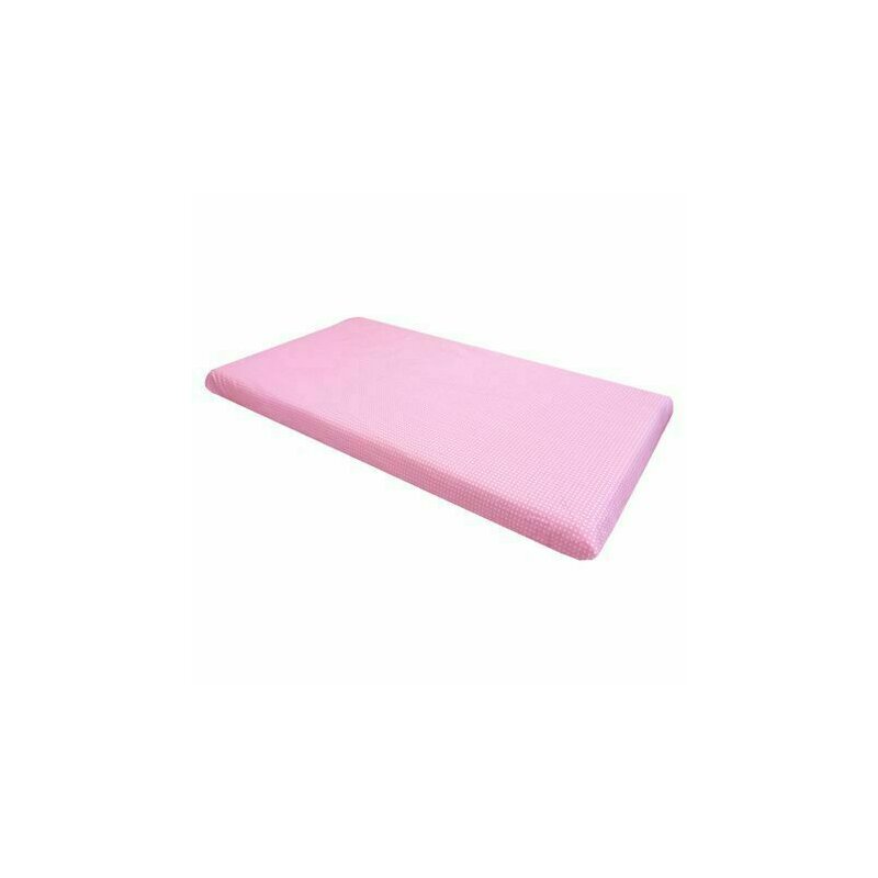 Deseda - cearsaf cu elastic pe colt 120x60 cm cu imprimeu - bulinute roz