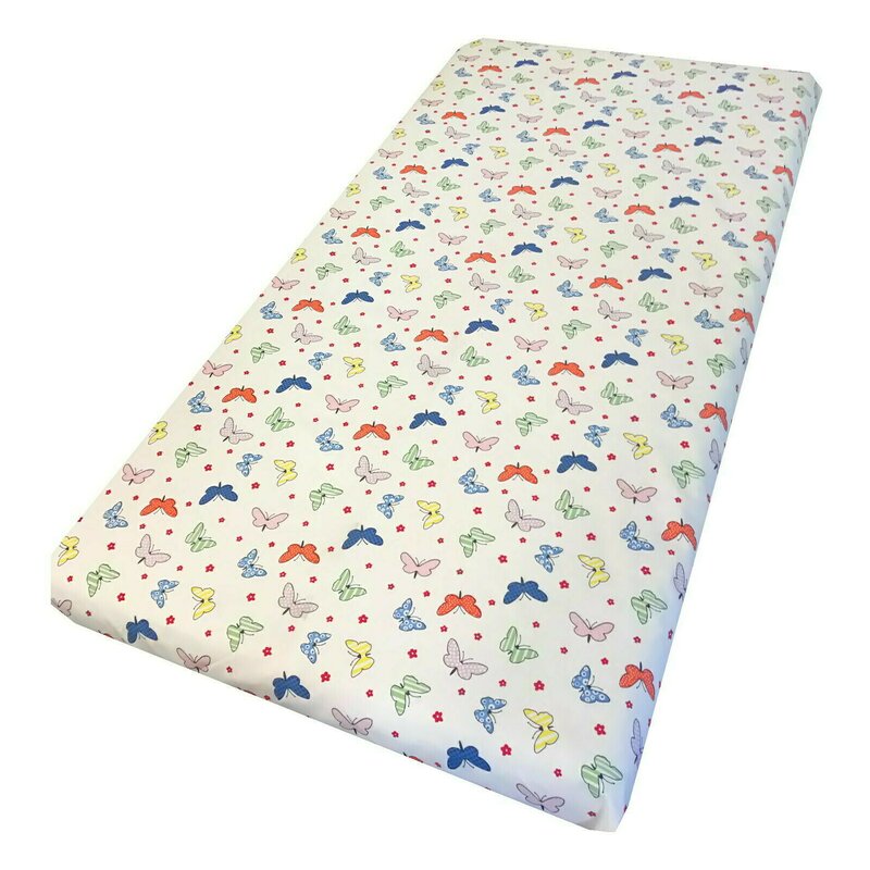 Deseda - cearsaf cu elastic pe colt 120x60 cm cu imprimeu - fluturasi