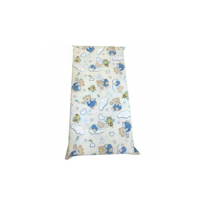 Deseda - cearsaf cu elastic pe colt 140x70 cm cu imprimeu - ursi cu albine pe alb