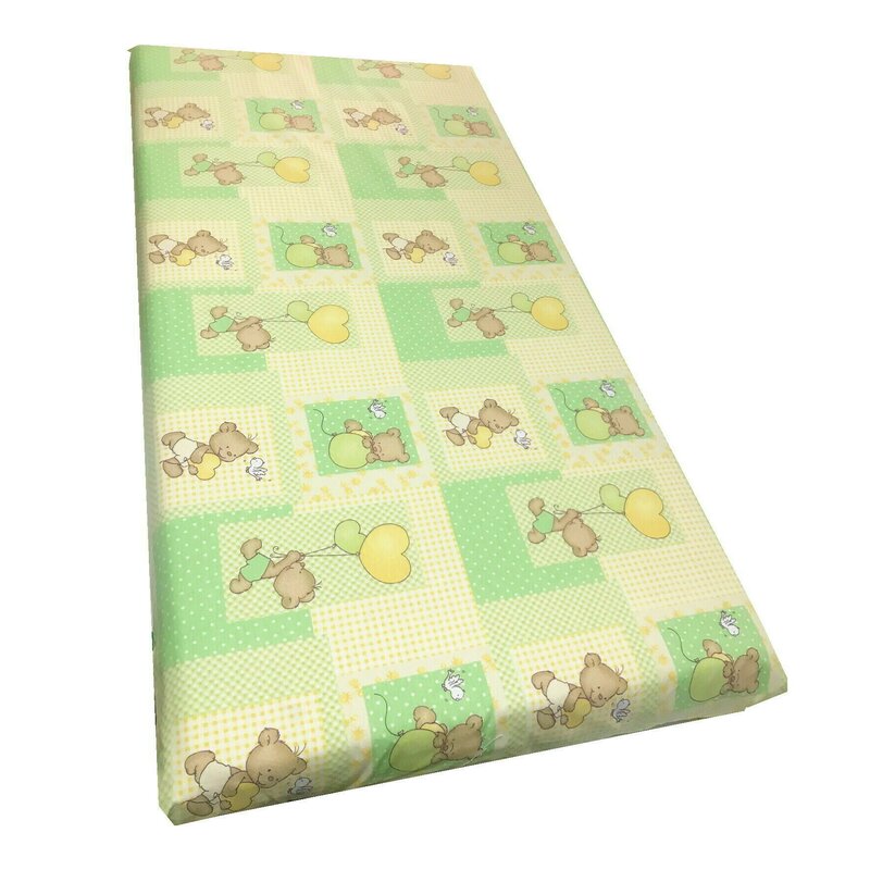 Deseda - cearsaf cu elastic pe colt 140x70 cm cu imprimeu - ursi pe verde