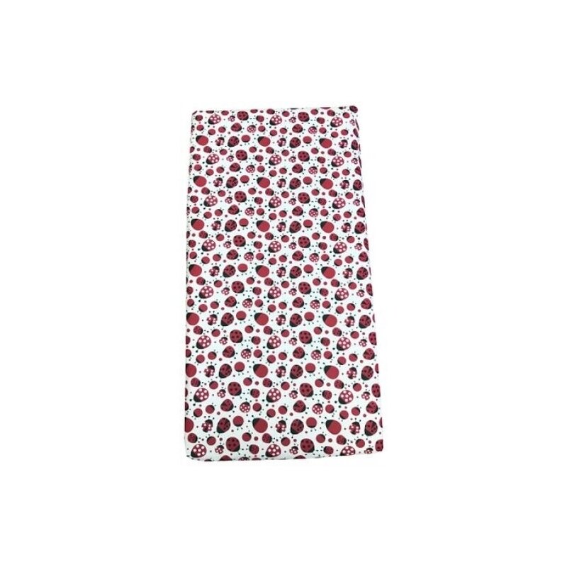 Deseda - cearsaf cu elastic pe colt cu imprimeu buburuze rosu/negru-140*70 cm