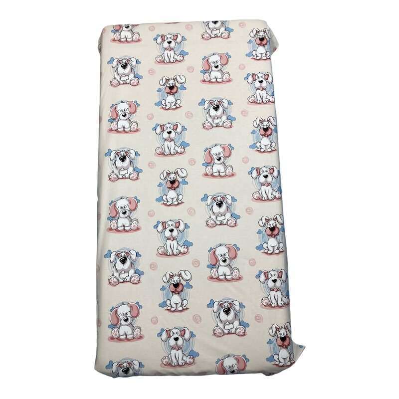 Deseda - cearsaf cu elastic pe colt cu imprimeu catelusi-160*80 cm